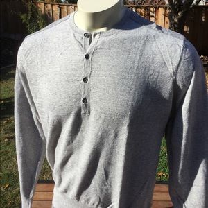 Men’s ALL SAINTS Heather Grey Henley LS Shirt